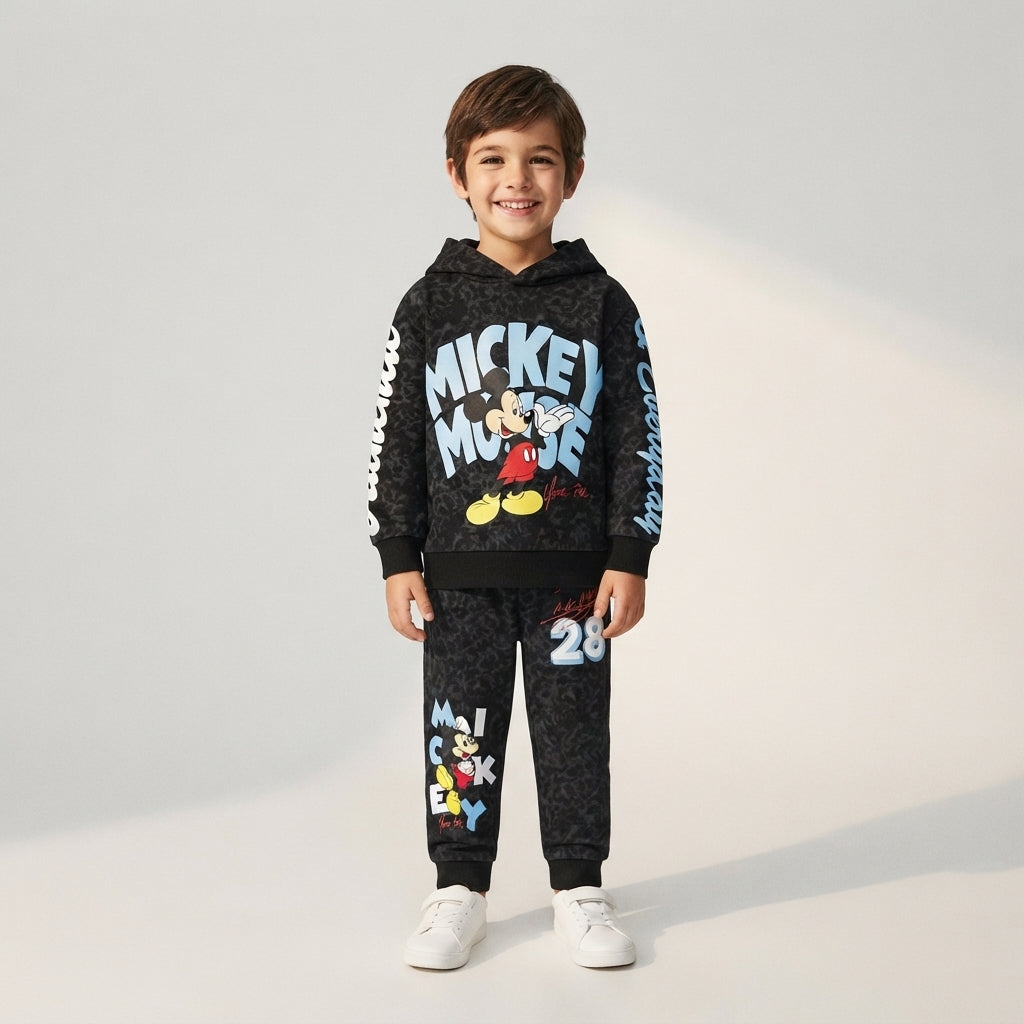 Pantalón de Chándal para Niño "Mickey Mouse" - Negro con Textura