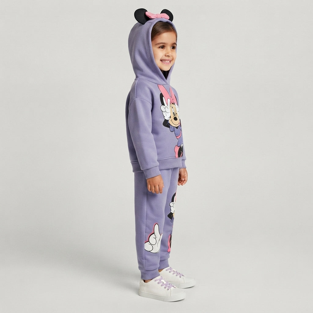 Conjunto Infantil Deportivo con Capucha y Estampado de Minnie Mouse