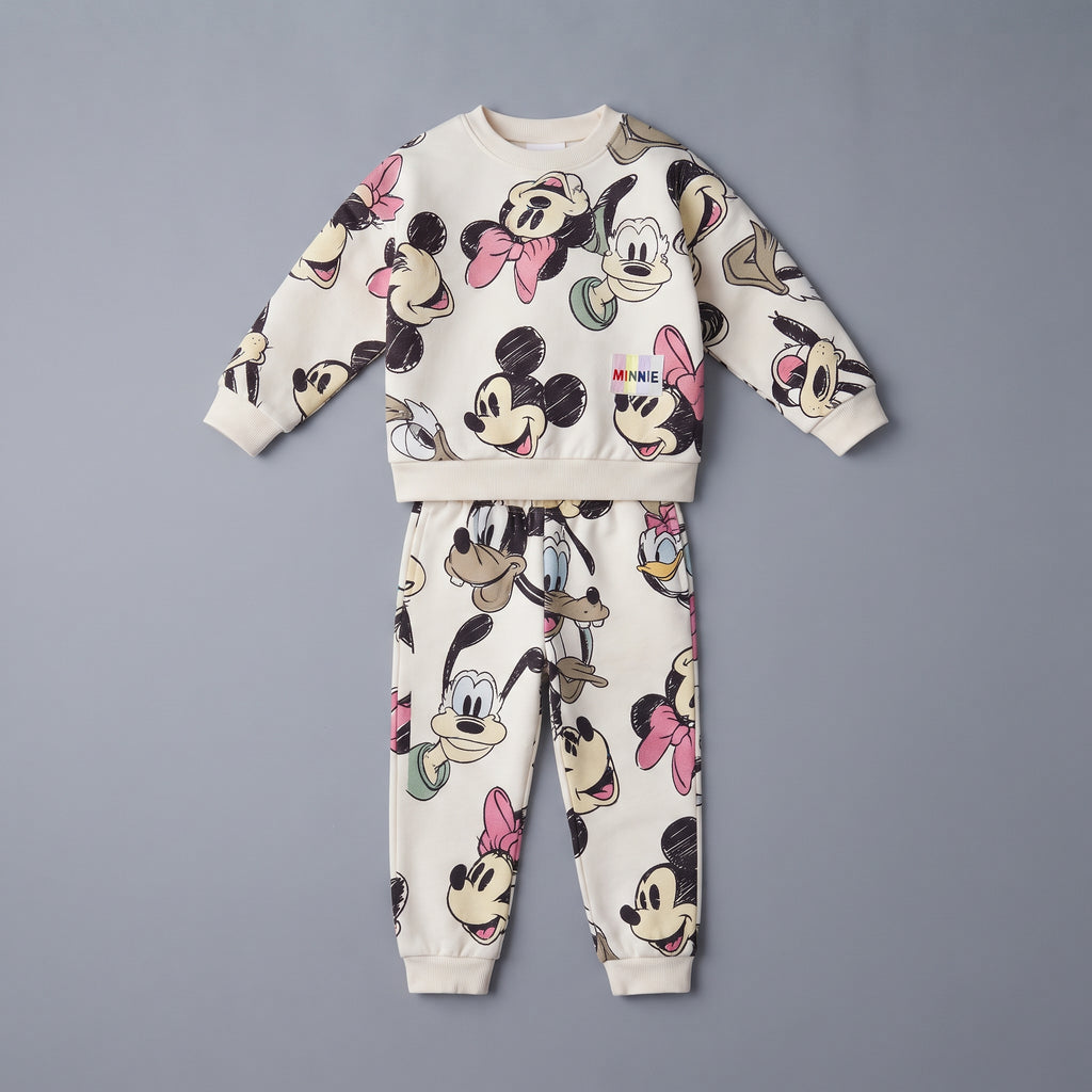 Sudadera de 2 Piezas - Minnie y sus Amigos - Blanca Niña