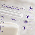 Bolsa recolectora de leche materna EmpiBy de 120 ml con cierre hermético, libre de BPA y zona de escritura