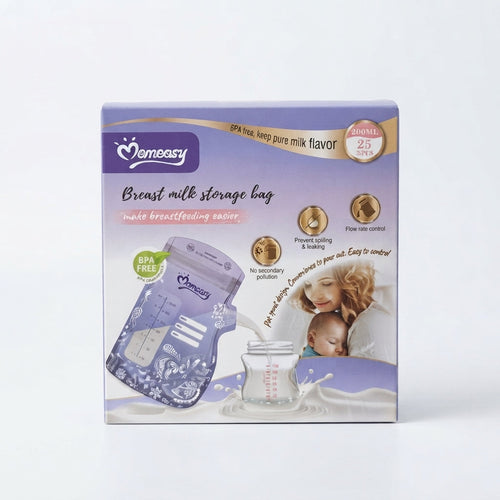 Caja de 25 bolsas de almacenamiento de leche materna EmpiBy, libres de BPA, con cierre hermético y capacidad de 200ml.