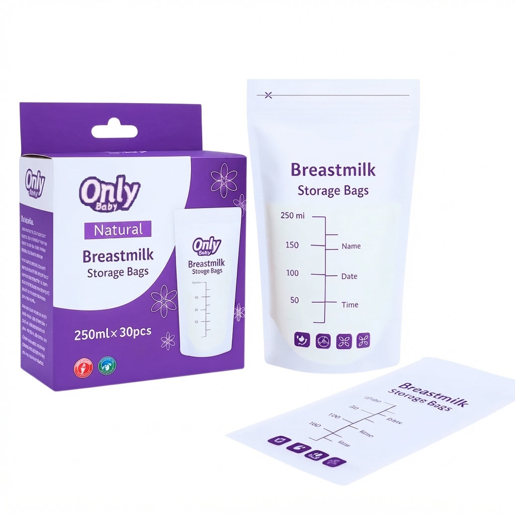 Pack de 30 bolsas recolectoras de leche materna EmpiBy de 250 ml con cierre hermético y zona de escritura