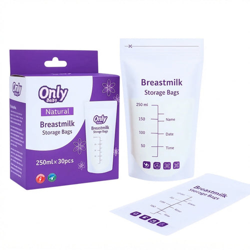 Pack de 30 bolsas recolectoras de leche materna EmpiBy de 250 ml con cierre hermético y zona de escritura