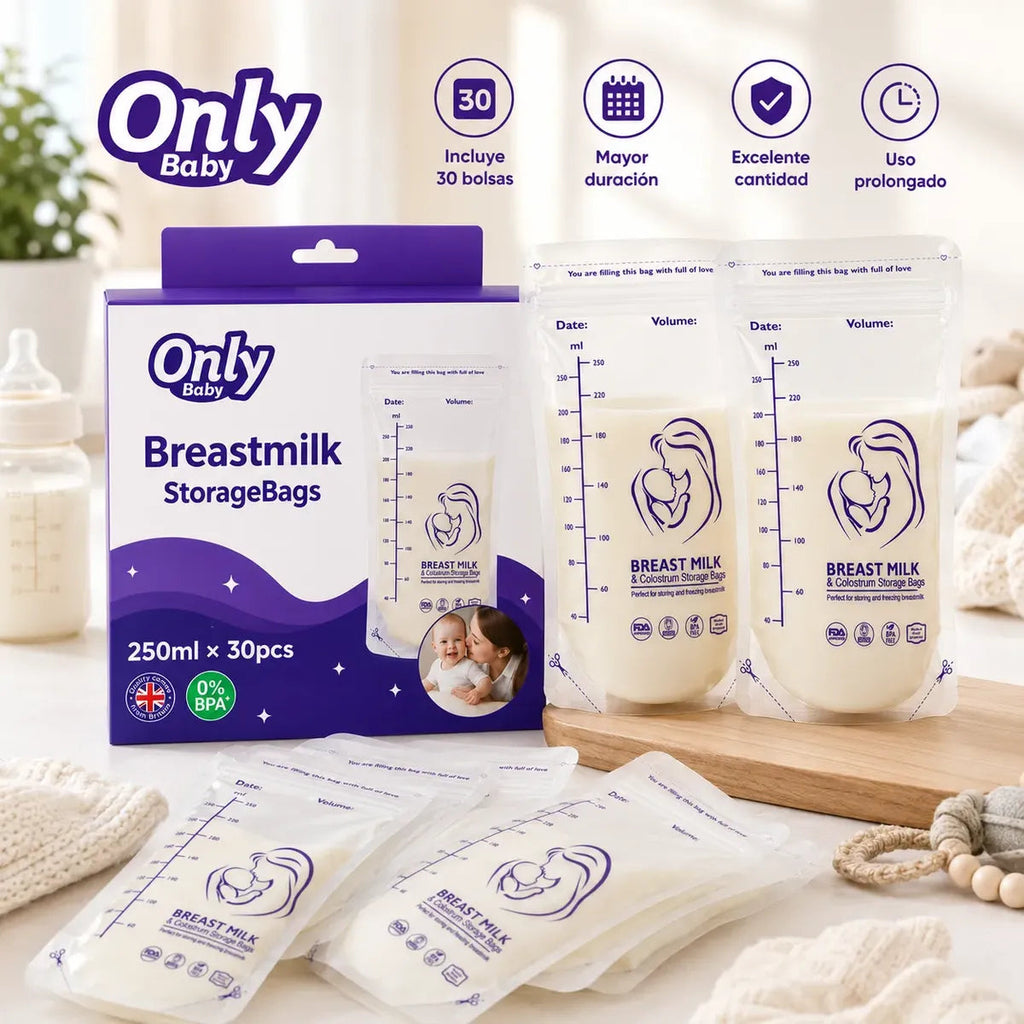 Bolsas de almacenamiento de leche materna EmpiBy Only Baby de 120 ml con cierre hermético y zona de escritura