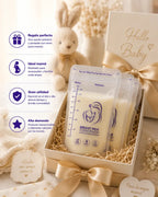 Bolsas recolectoras de leche materna EmpiBy de 120 ml en caja de regalo con cierre hermético y zona de escritura