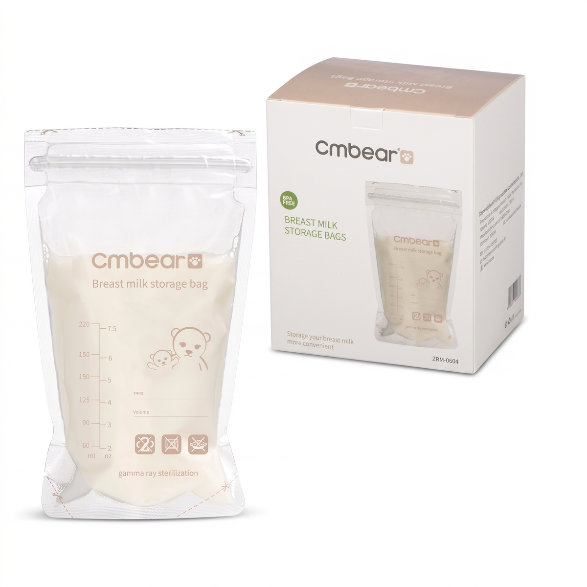 Bolsas de almacenamiento de leche materna EmpiBy Cmbear con cierre hermético y zona de escritura, pack de 30 unidades.