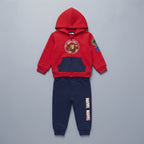 Conjunto EmpiBy de dos piezas para bebé con sudadera roja de Iron Man y pantalón jogger azul marino de Marvel