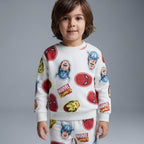 Conjunto EmpiBy de dos piezas para niño con estampado de personajes Marvel sobre fondo blanco y corte cómodo