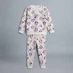 Conjunto de dos piezas EmpiBy para niña con estampado de Minnie Mouse y flores lilas sobre fondo claro.