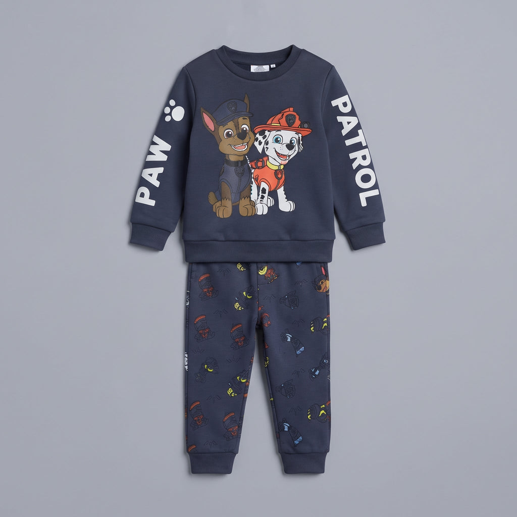 Conjunto EmpiBy de dos piezas Paw Patrol en azul marino con estampado de Chase y Marshall y pantalón jogger