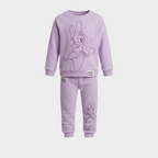 Conjunto de dos piezas EmpiBy para niña en polar lila suave con estampado de Daisy Duck y cuello redondo