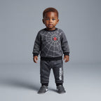 Conjunto EmpiBy de dos piezas para bebé con sudadera gris de Spiderman y pantalón jogger a juego