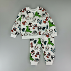 Conjunto EmpiBy de sudadera y pantalón blanco con estampado de personajes de Spidey y sus amigos para niños