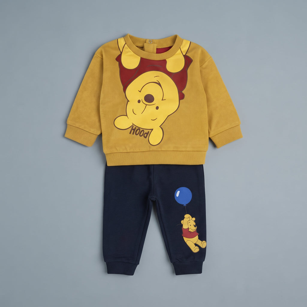 Conjunto EmpiBy de 2 piezas para bebé con sudadera amarilla de Winnie Pooh y pantalón jogger azul marino