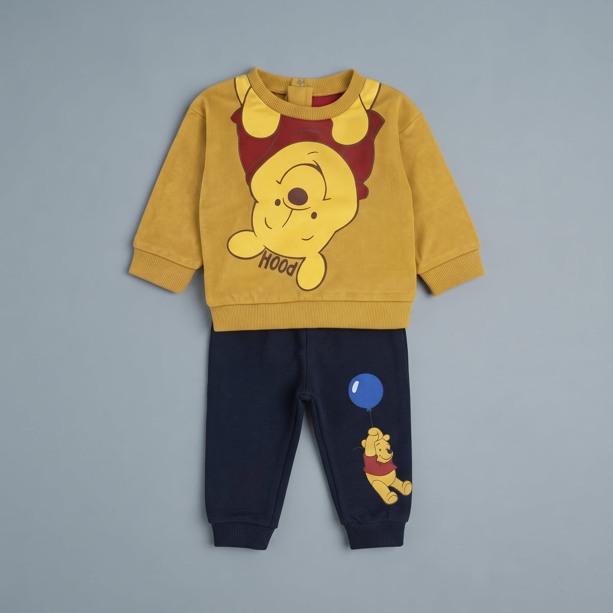 Conjunto EmpiBy de 2 piezas para bebé con sudadera amarilla de Winnie Pooh y pantalón jogger azul marino