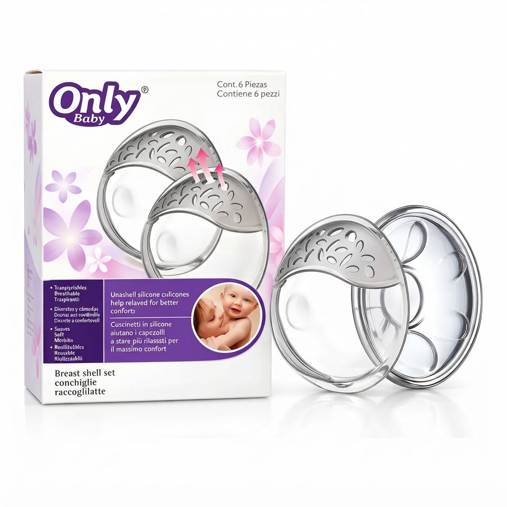 Copas recolectoras de leche materna EmpiBy de silicona suave con diseño transpirable y protector para lactancia