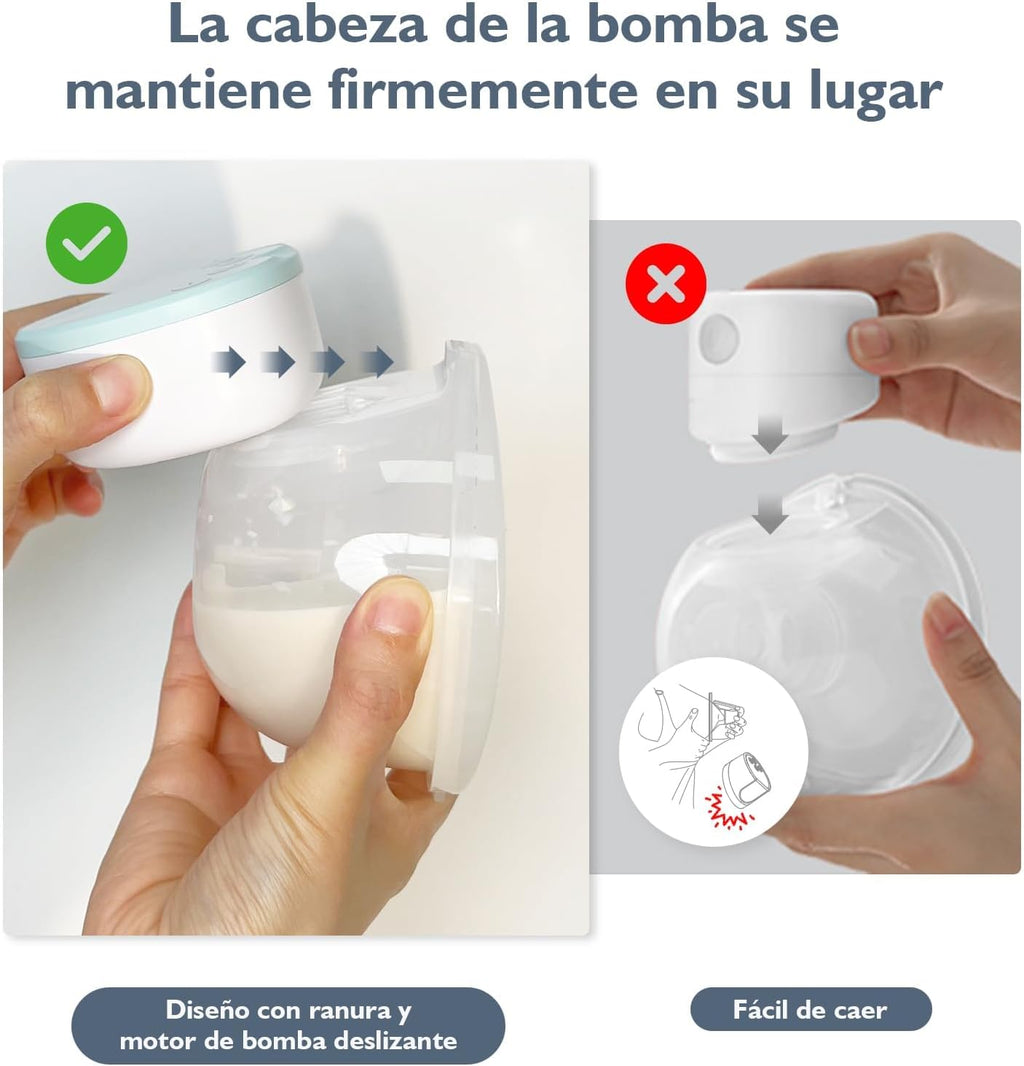 Extractor eléctrico doble EmpiBy con diseño de cabeza deslizante antiderrame y montaje seguro para evitar caídas