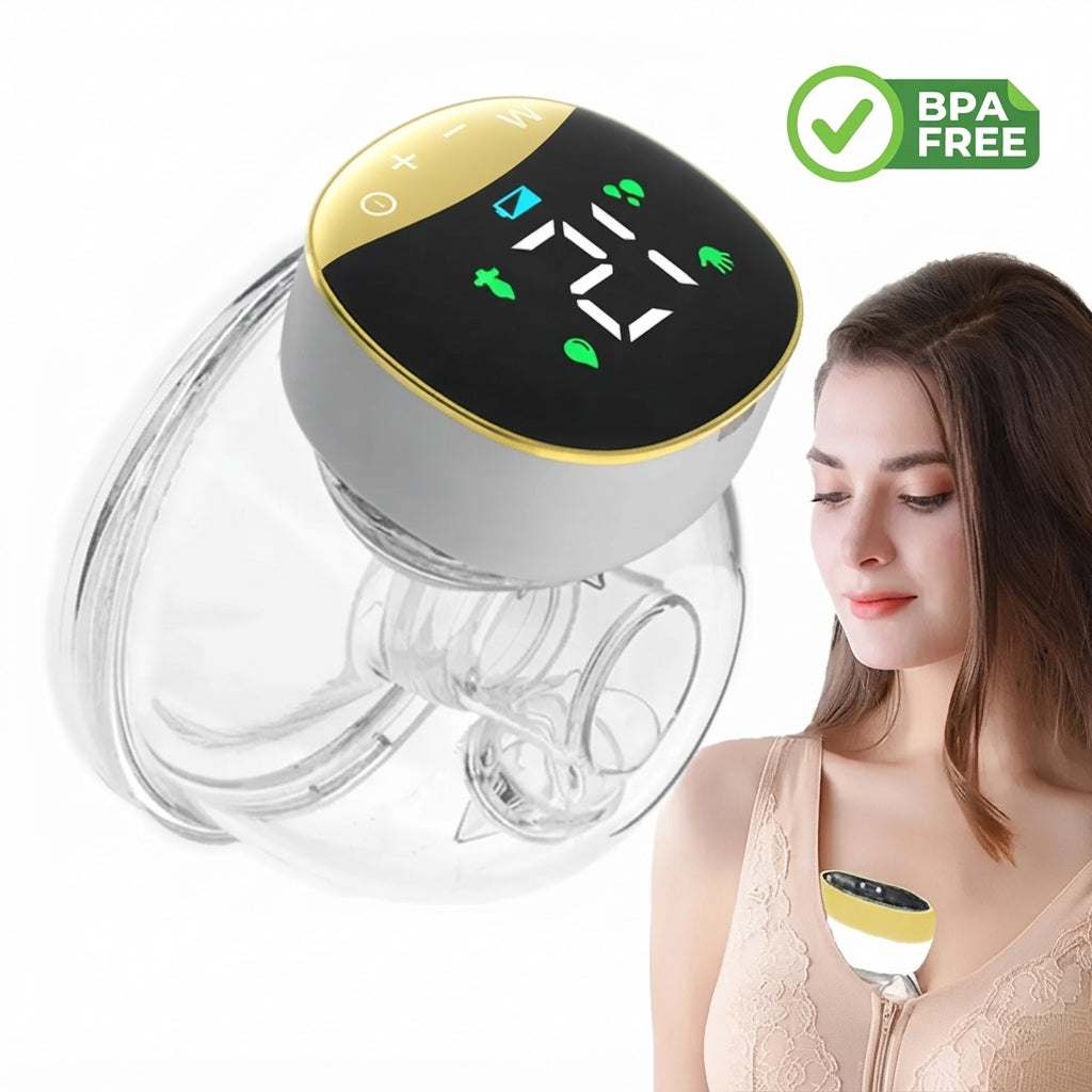 Extractor de leche eléctrico EmpiBy manos libres, wearable, con pantalla LED, diseño silencioso y libre de BPA.