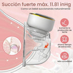 Extractor de leche eléctrico manos libres EmpiBy con diseño ergonómico transparente y motor blanco y dorado