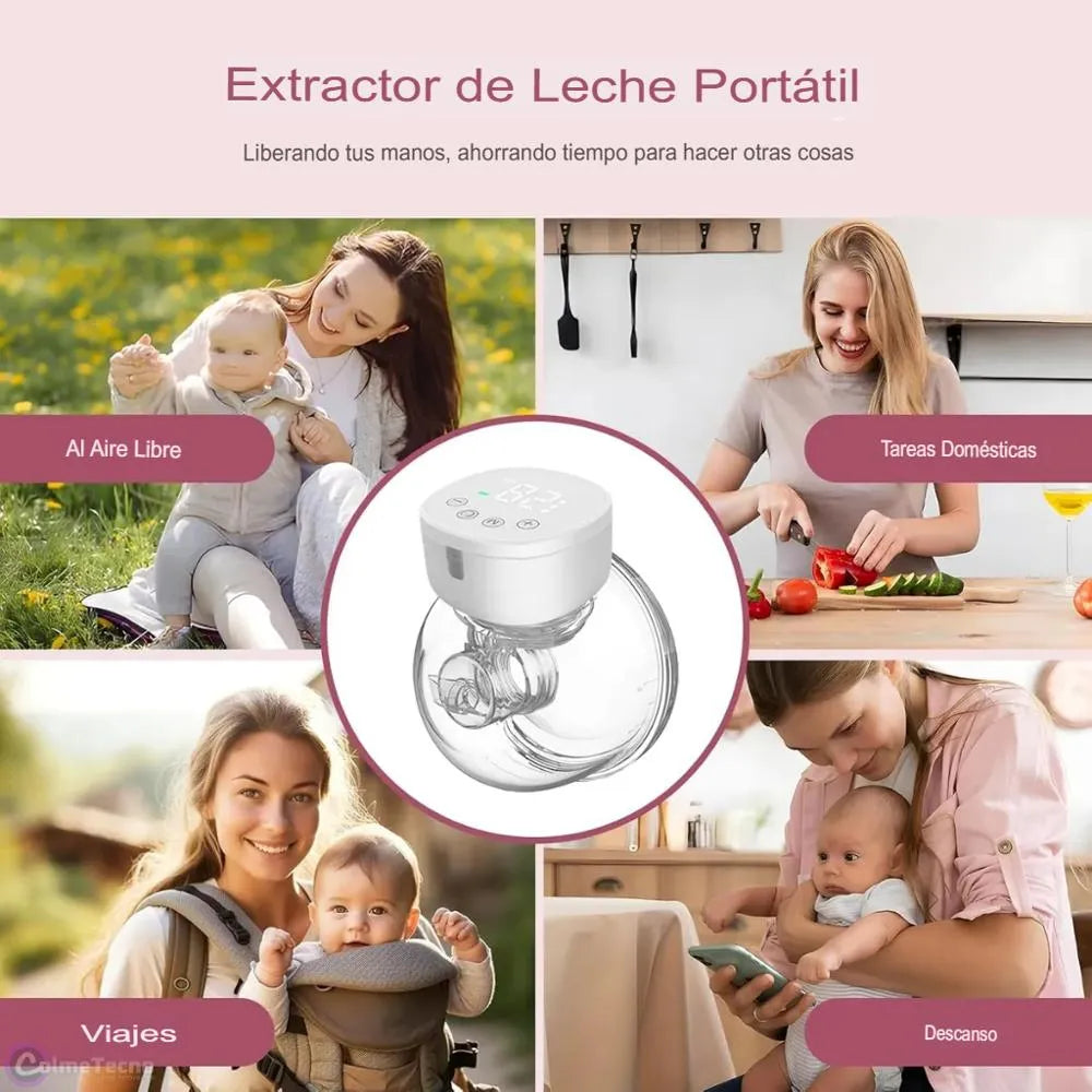 Extractor de leche eléctrico manos libres EmpiBy con pantalla LED, diseño portátil de silicona libre de BPA