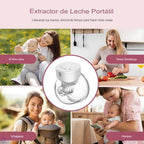 Extractor de leche eléctrico manos libres EmpiBy con pantalla LED, diseño portátil de silicona libre de BPA