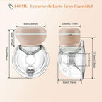 Extractor de leche eléctrico manos libres EmpiBy S11 con medidas técnicas y diseño compacto en color rosa