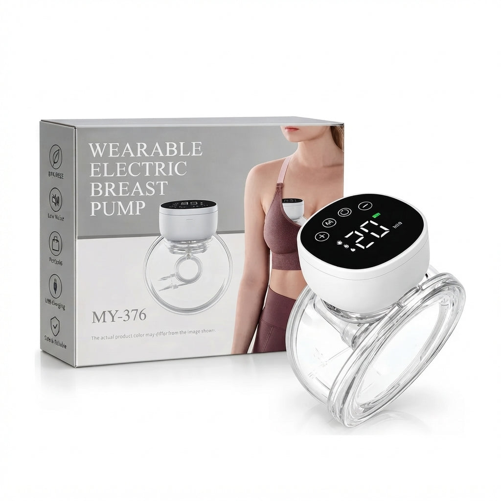 Extractor de leche eléctrico EmpiBy MY-376 portátil y manos libres con pantalla digital y diseño ergonómico transparente