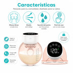 Extractor de leche eléctrico EmpiBy portátil y manos libres con pantalla digital, diseño ergonómico y carga USB.