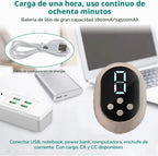 Extractor de leche eléctrico EmpiBy rosa con pantalla digital, cable USB y opciones de carga versátiles