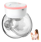 Extractor de leche manos libres EmpiBy portátil con pantalla digital, diseño ergonómico en blanco y fucsia sin BPA