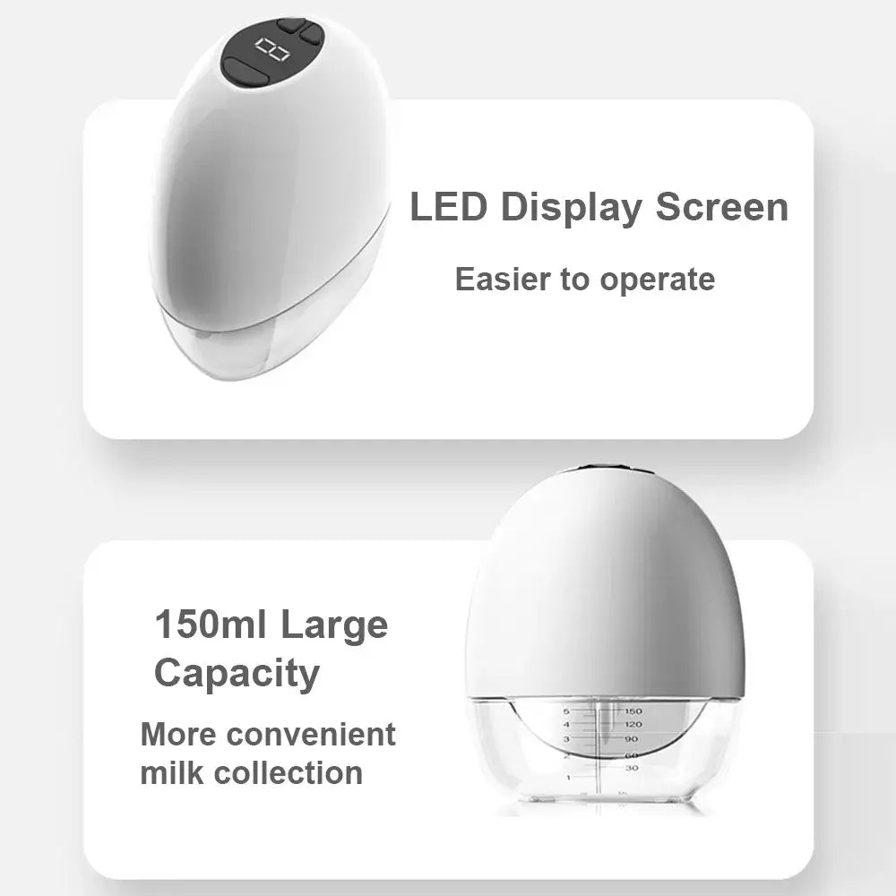 Extractor de leche eléctrico manos libres EmpiBy con pantalla digital y recipiente de 150ml para lactancia materna