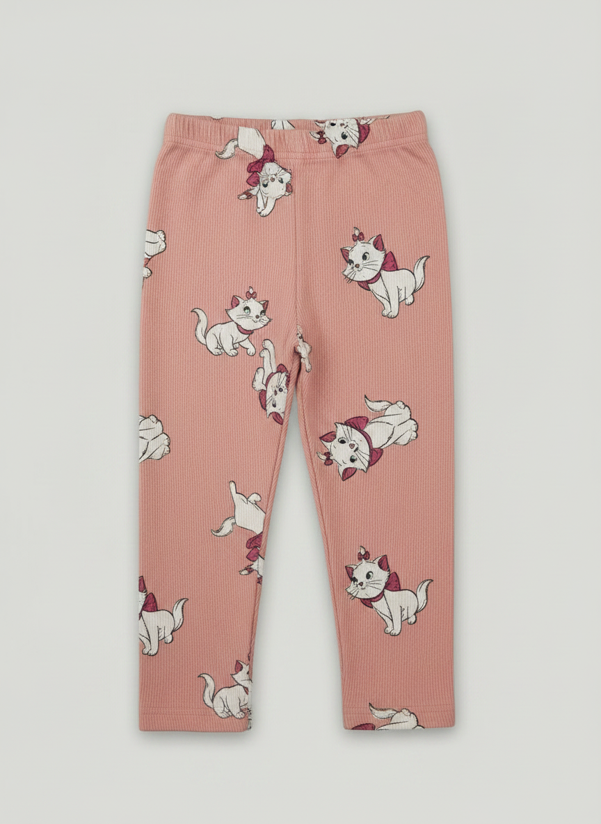 Leggings acanalados rosas EmpiBy con estampado de Marie de Los Aristogatos para niña