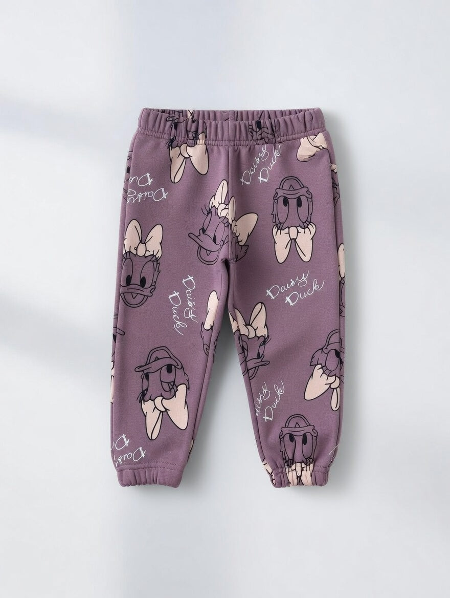 Pantalón de chándal EmpiBy color malva con estampado de Daisy Duck y puños elásticos para niña