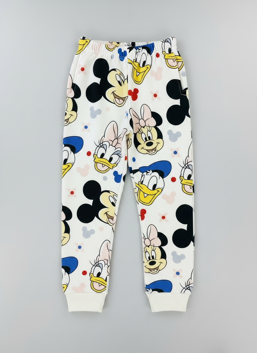 Pantalones deportivos EmpiBy blancos con estampado de personajes Disney Friends como Mickey y Minnie Mouse