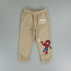 Pantalón de chándal EmpiBy color beige con estampado de Spider-Man y logo de Marvel para niños
