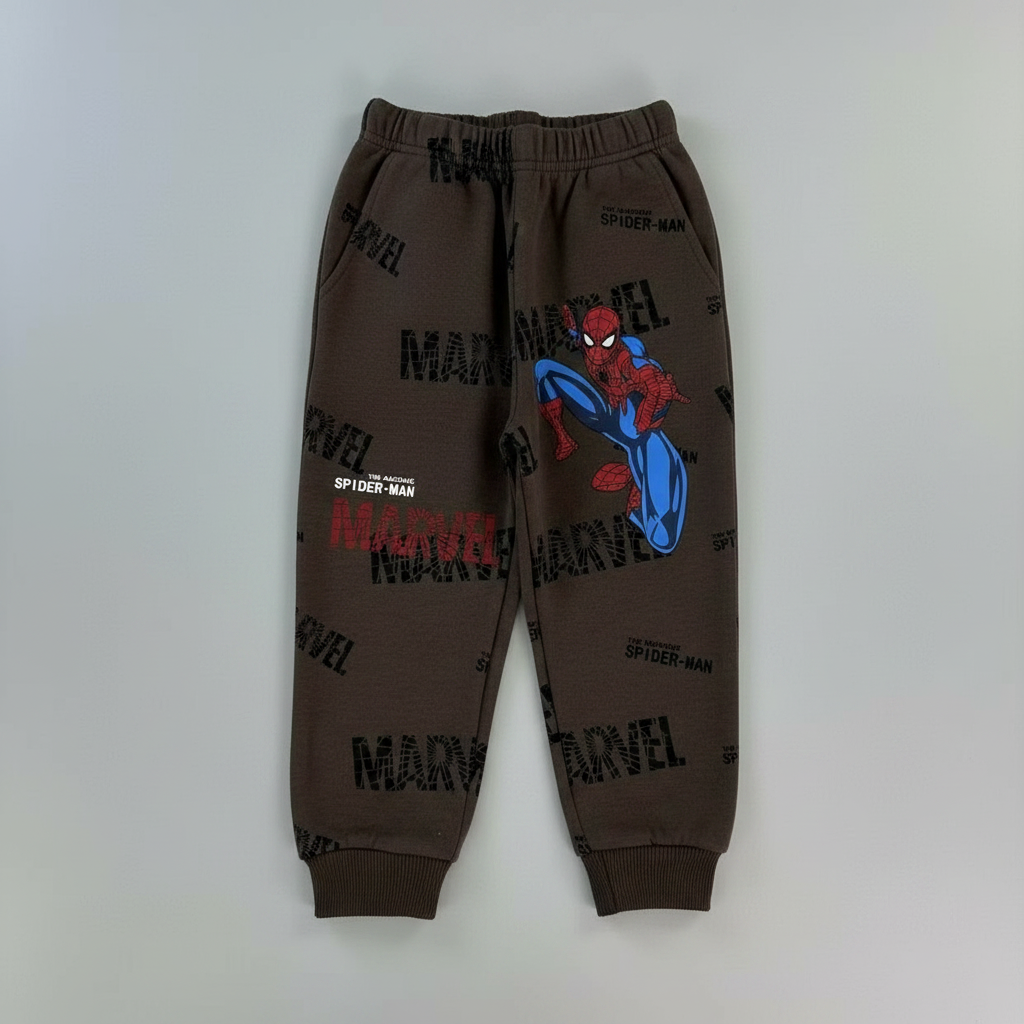 Pantalón de chándal EmpiBy de Spider-Man en color marrón con estampado de Marvel y gráfico del superhéroe