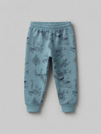 Pantalones jogger EmpiBy de algodón perchado color verde azulado con estampado integral de Spider-Man