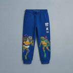 Pantalón jogger azul EmpiBy de las Tortugas Ninja con estampado de Leonardo y Michelangelo y detalles urbanos
