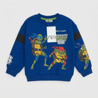 Sudadera azul EmpiBy de las Tortugas Ninja con estampado de Leonardo y Raphael y detalles en negro en las mangas