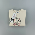 Sudadera EmpiBy de color marfil con estampado de la gatita Marie de Disney y botones de presión en el hombro