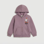 Sudadera con capucha EmpiBy de felpa color malva con cremallera y estampado de Hello Kitty y sus amigos para niñas