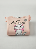 Sudadera rosa EmpiBy de Marie Aristogatos con volantes en los hombros y estampado frontal de Disney