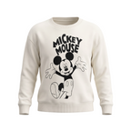 Sudadera EmpiBy de cuello redondo en color marfil con estampado frontal de Mickey Mouse para niños