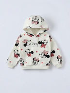 Sudadera con capucha EmpiBy de Minnie Mouse en color crema con estampado de lunares y lazos rojos y negros