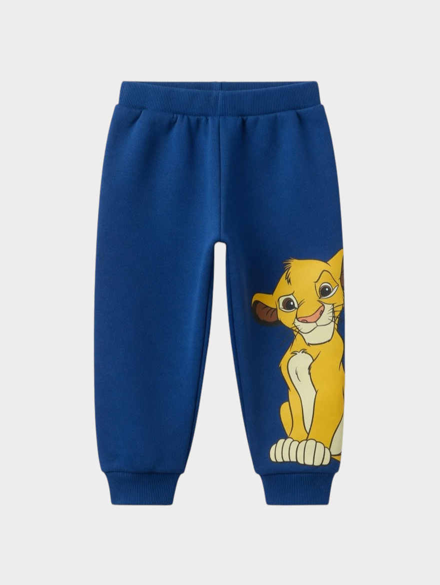 Pantalón jogger azul eléctrico EmpiBy de algodón perchado con estampado de Simba de Disney y cintura elástica