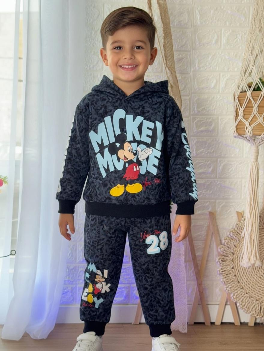 Sudadera Mickey Leopardo Gris