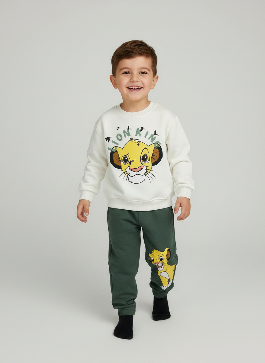 Sudadera El Rey León Simba 'Cream & Green